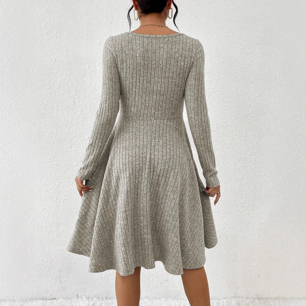 Emma | Randig Långärmad Klänning med Pullover-Passform 4