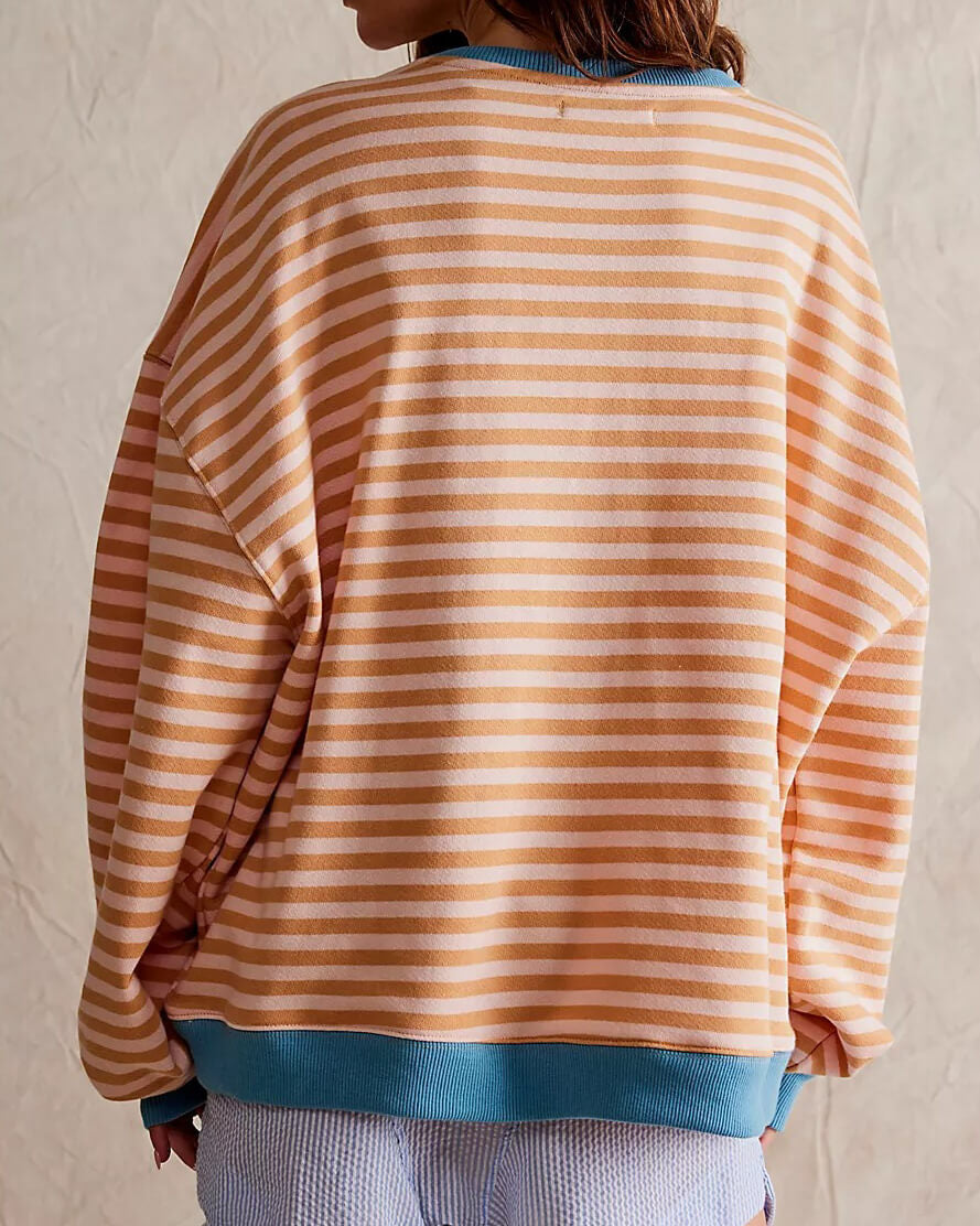 Emma | Randig Slim Fit Tröja med Rund Halsringning 5