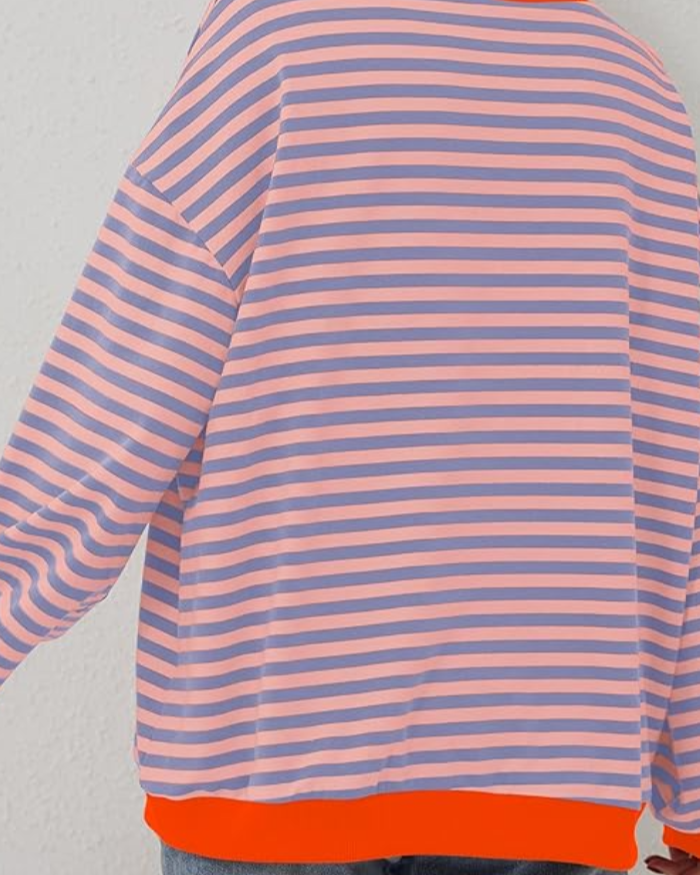 Emma | Randig Slim Fit Tröja med Rund Halsringning 6
