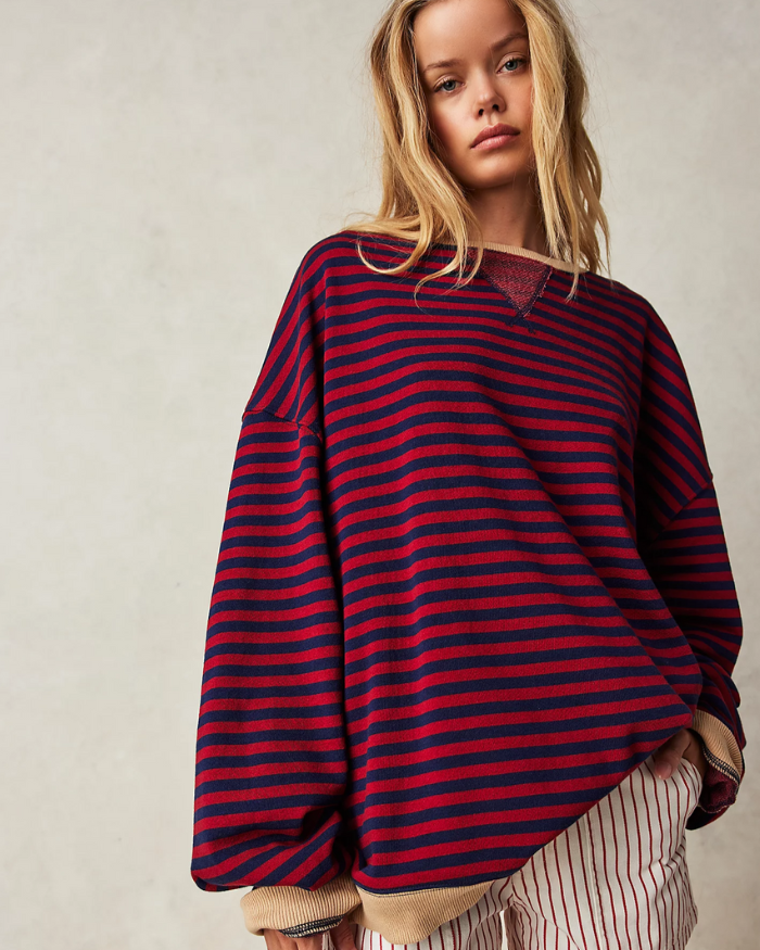 Emma | Randig Slim Fit Tröja med Rund Halsringning 7