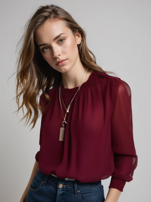 Emma | Skräddarsydd Långärmad Blus med Stretch 0