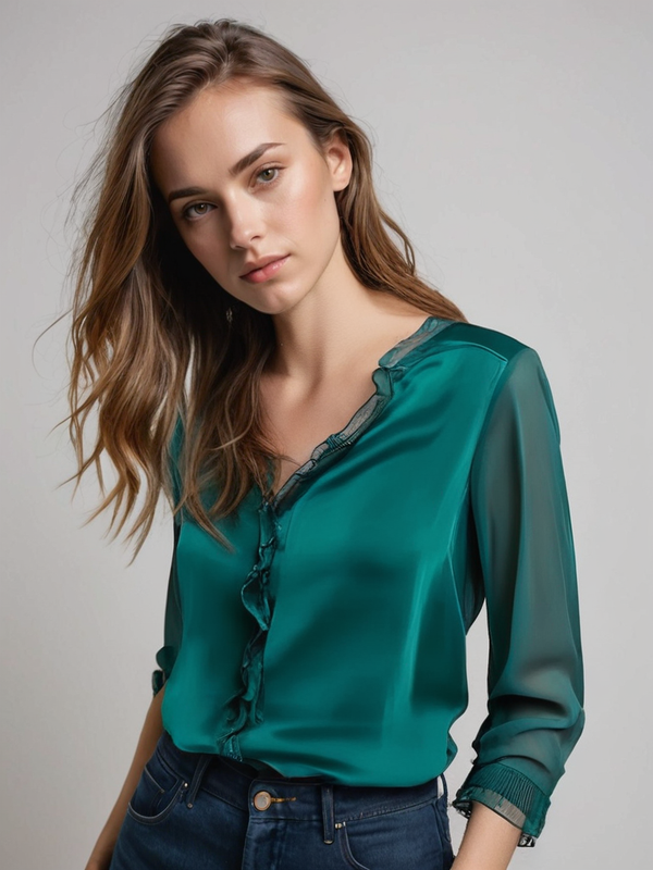 Emma | Skräddarsydd Långärmad Blus med Stretch 2