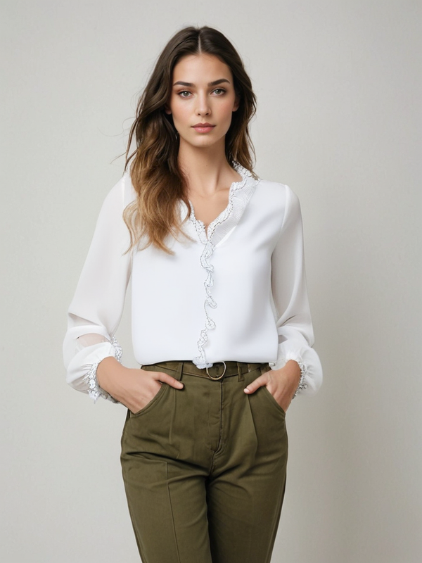 Emma | Skräddarsydd Långärmad Blus med Stretch 3
