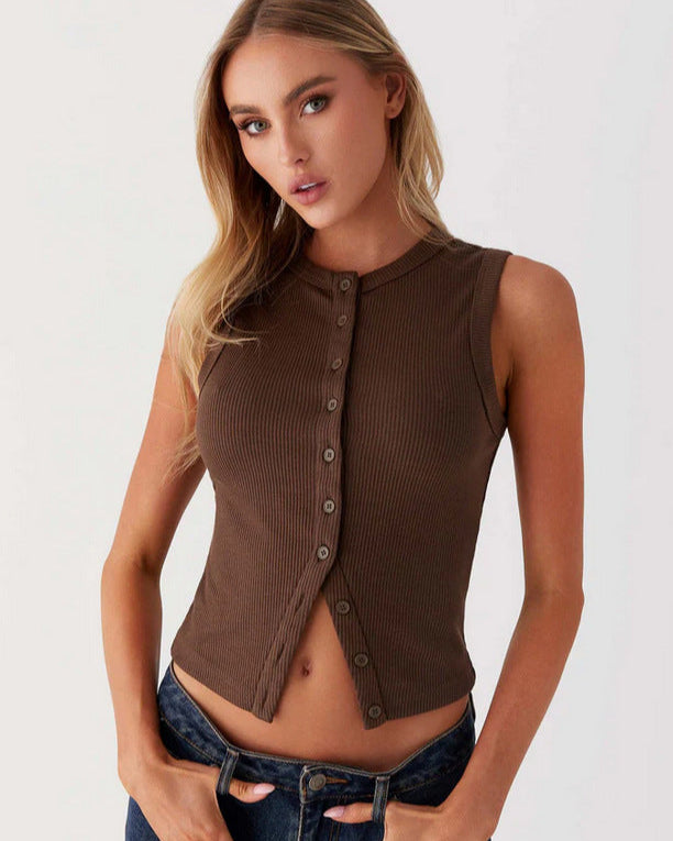 Emma | Slim Fit Ärmlös Väst för Kvinnor 1