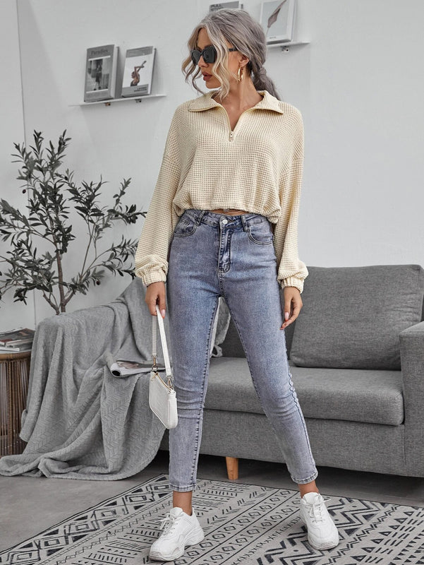 Emma | Slim Fit Vårpoloskjorta med Dragkedja 3