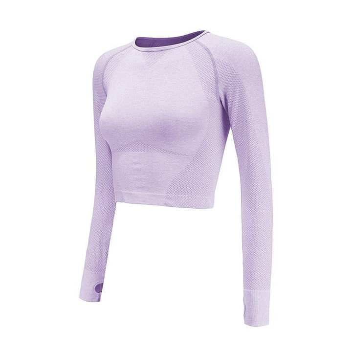 Emma | Sömlös Långärmad Crop Top med Tumhål 5