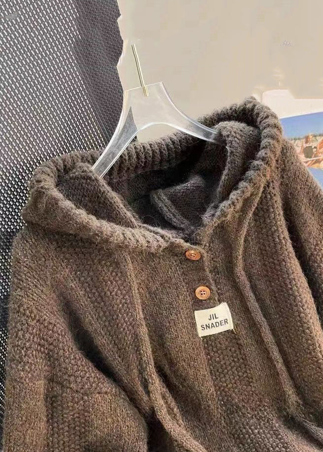 Emma | Stickad Topp med Huva och Snörning 2