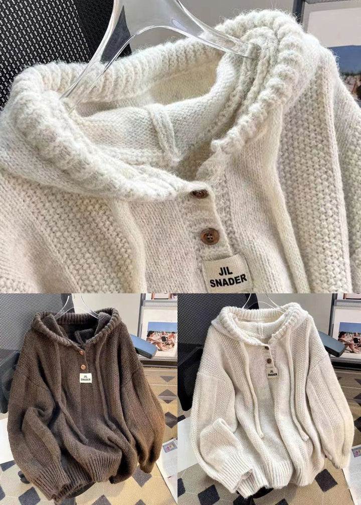 Emma | Stickad Topp med Huva och Snörning 3
