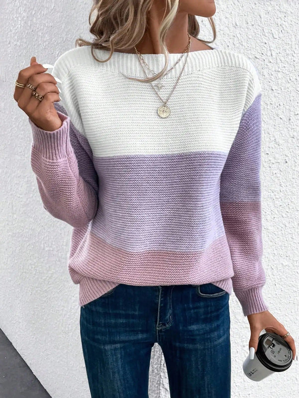 Emma | Trefärgad Höststickad Tröja 1
