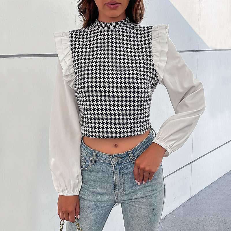 Emma | Trendig Cropped Långärmad Topp 0