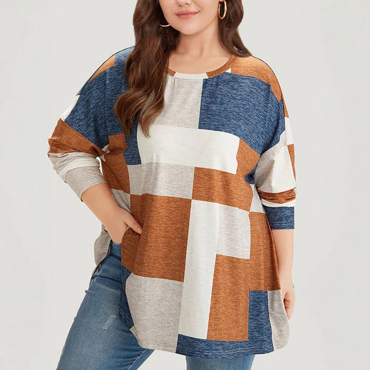 Emma | Trendig Plus Size Långärmad T-Shirt 0