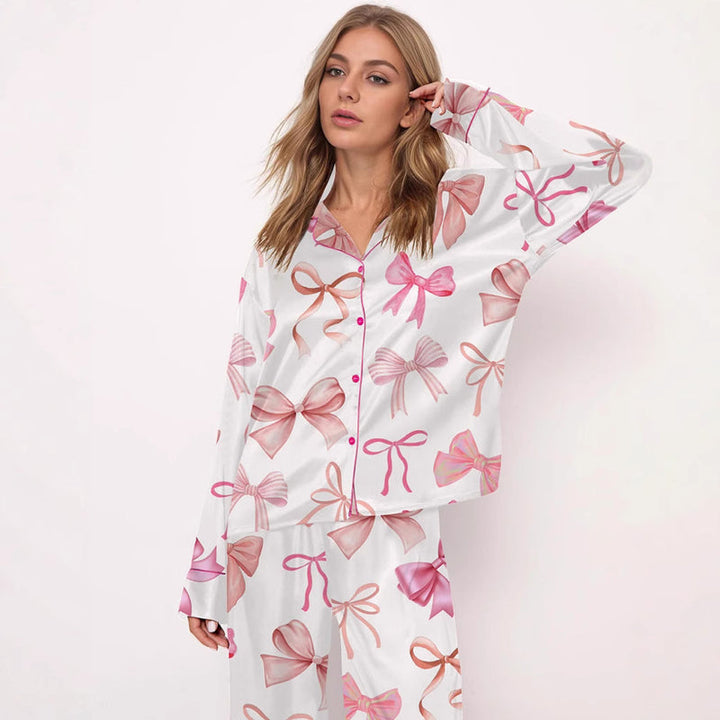 Emma | Tryckt Vårpyjamas Set med Lång Ärmar 1