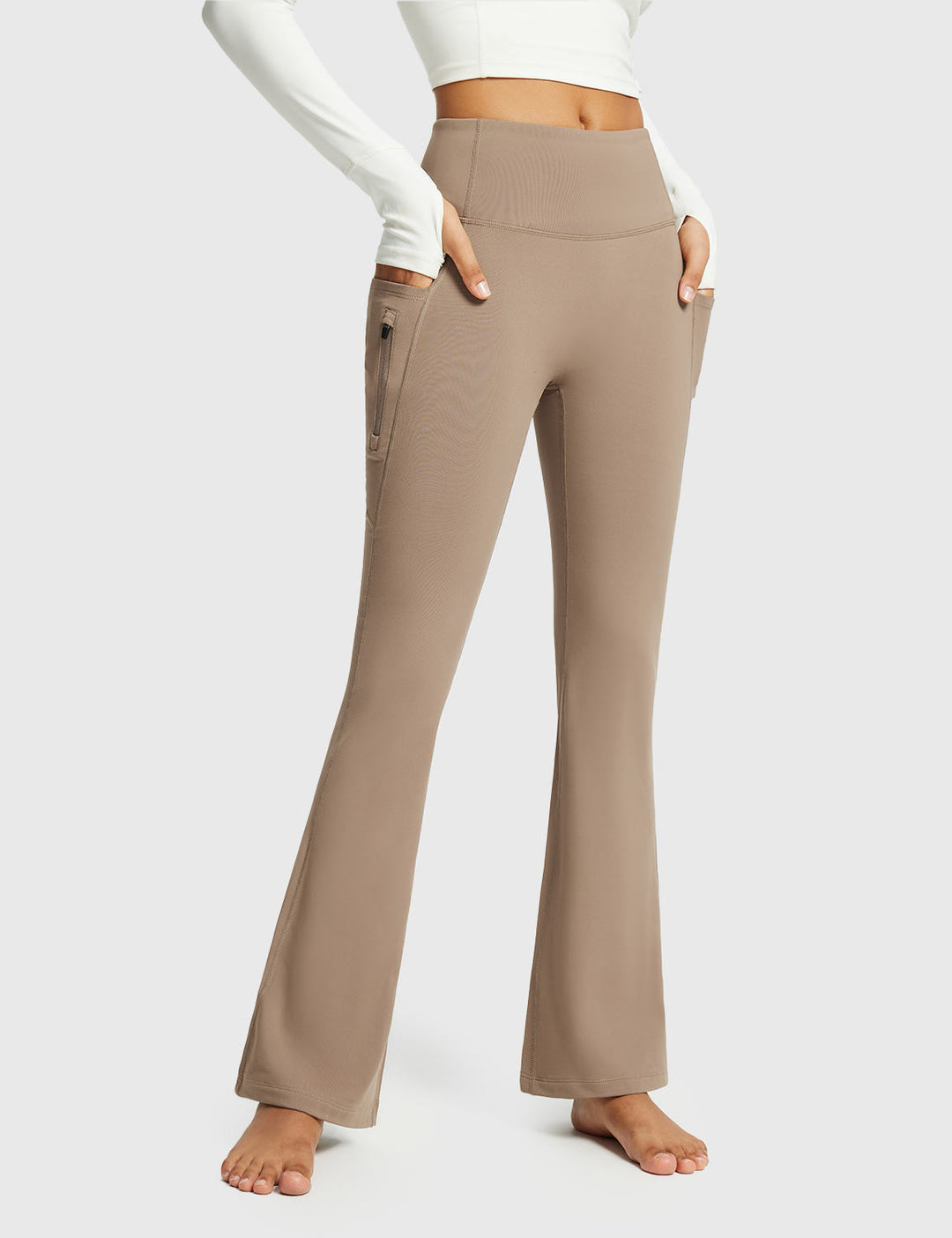 Emma | Varm Vinterhög Midja Bootcut Byxor 13