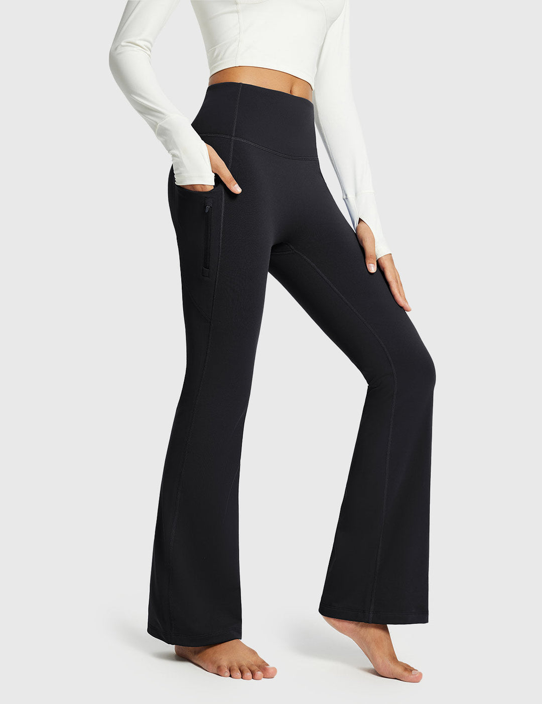 Emma | Varm Vinterhög Midja Bootcut Byxor 14
