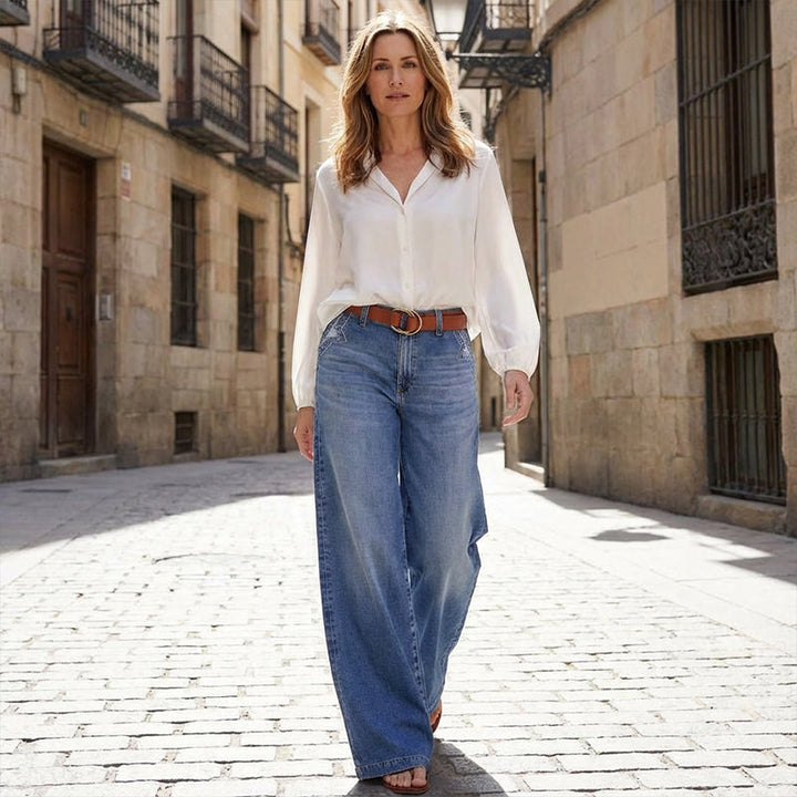 Emma | Vintage Hög Midja Vida Ben Jeans 0