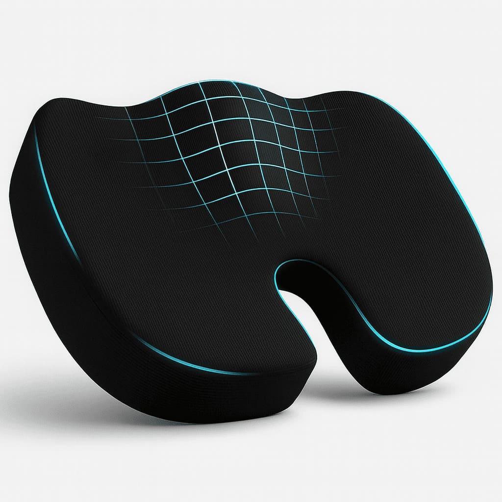 Ergonomisk Sittkudde med Memory Foam för Bättre Hållning | Andningsbar och Mobil Design för Komfort och Avlastning 0