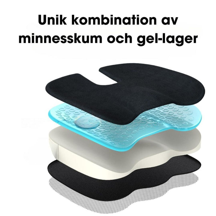 Ergonomisk Sittkudde med Memory Foam för Bättre Hållning | Andningsbar och Mobil Design för Komfort och Avlastning 2