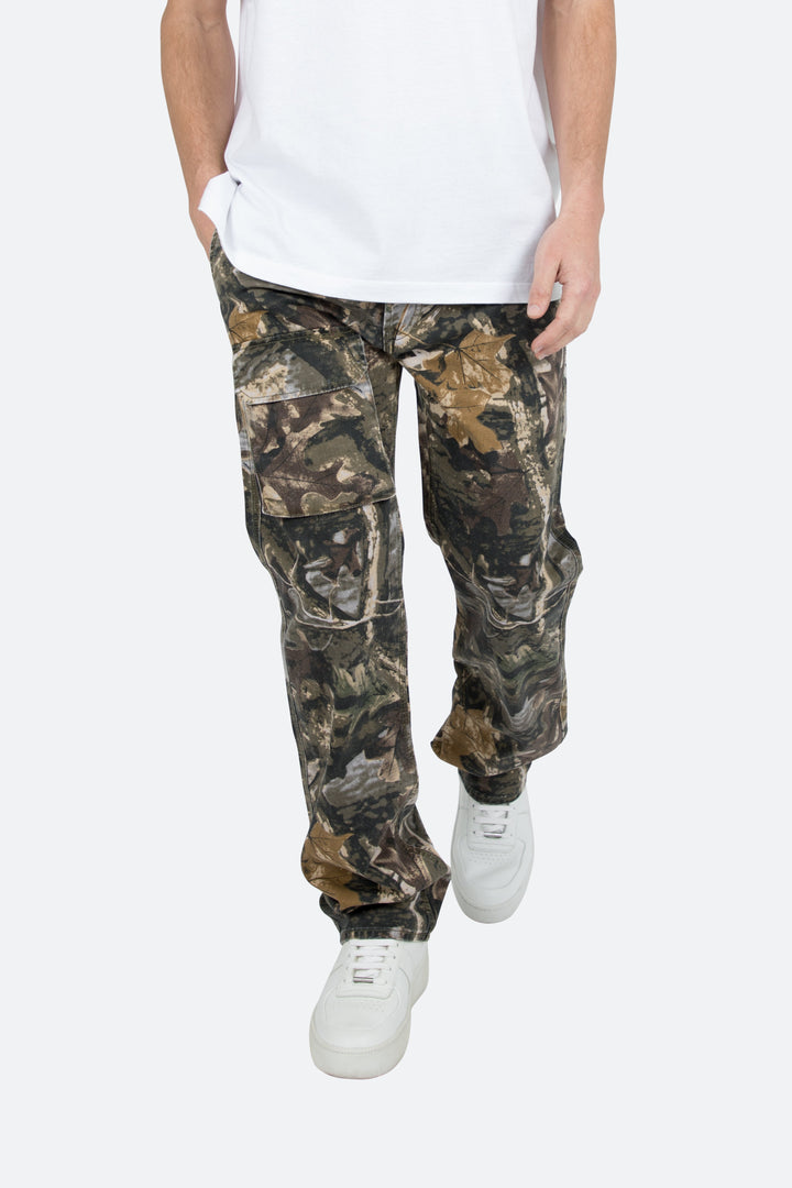 Ethan | Avslappnad Baggy Hunter Camo Jeans med Vintagetvätt 0