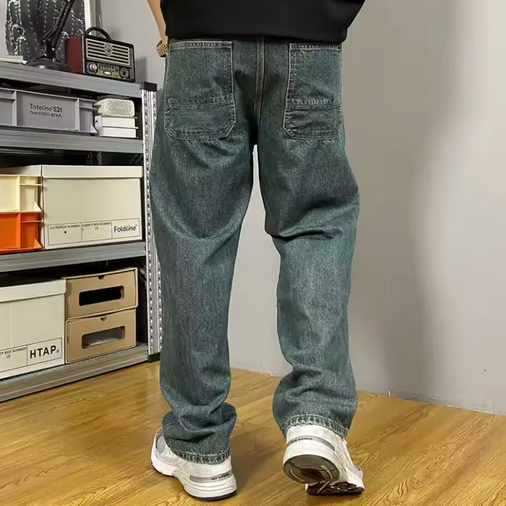 Ethan | Avslappnad Lös Passform Jeans med Broderat Mönster 3