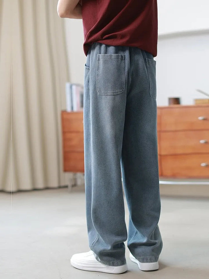 Ethan | Avslappnade Raka Jeans Herr med Medelhög Midja 3