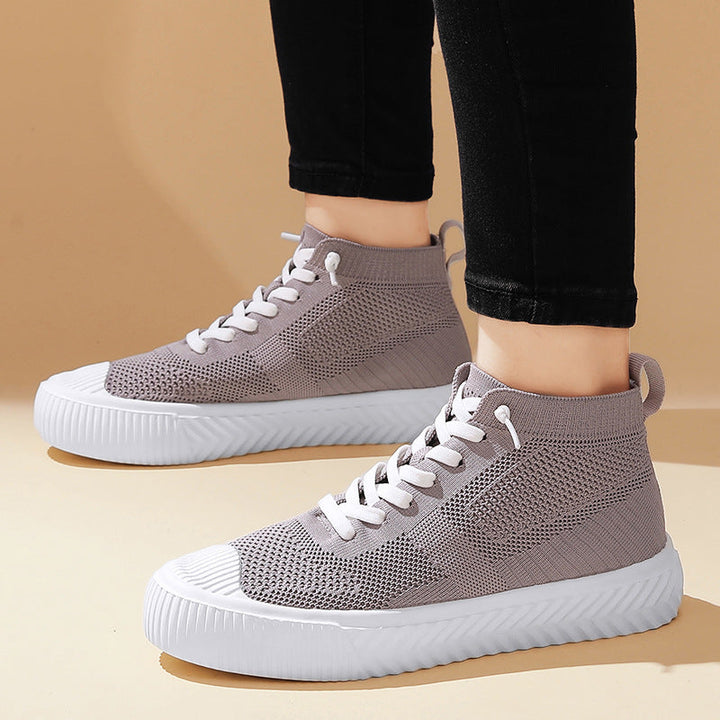 Ethan | Bekväma Höga Sneakers Dam med Stickad Ovandel och Ortopedisk Innersula 7