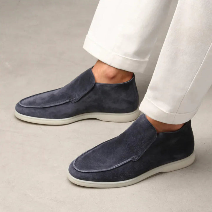 Ethan | Bekväma Svarta Slip-On Herrskor med Gummisula 0