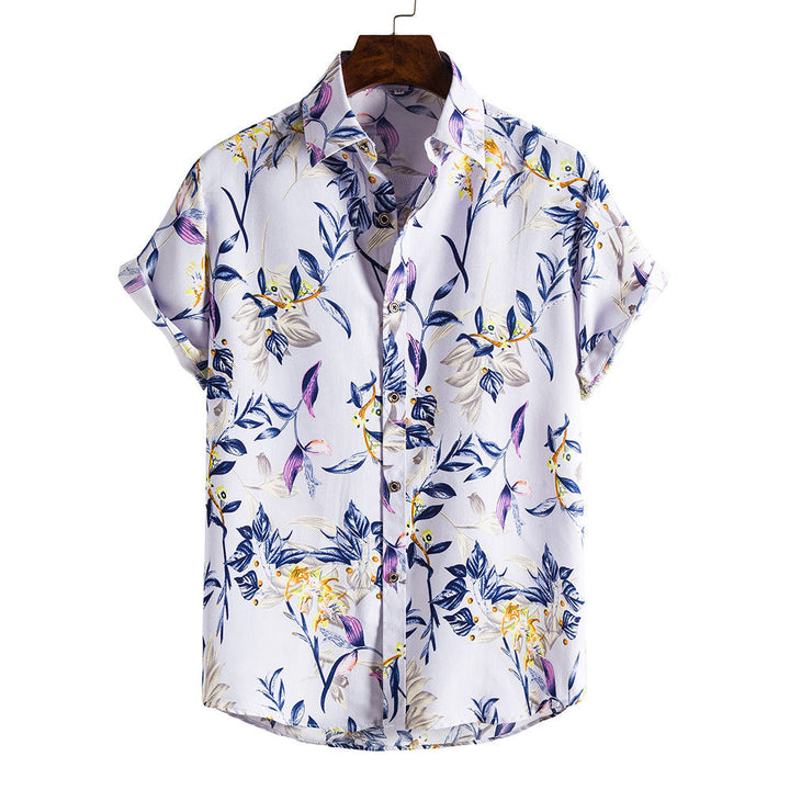 Ethan | Blommig Slim Fit Kortärmad Skjorta Herr för Sommar 0