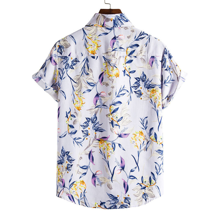 Ethan | Blommig Slim Fit Kortärmad Skjorta Herr för Sommar 1