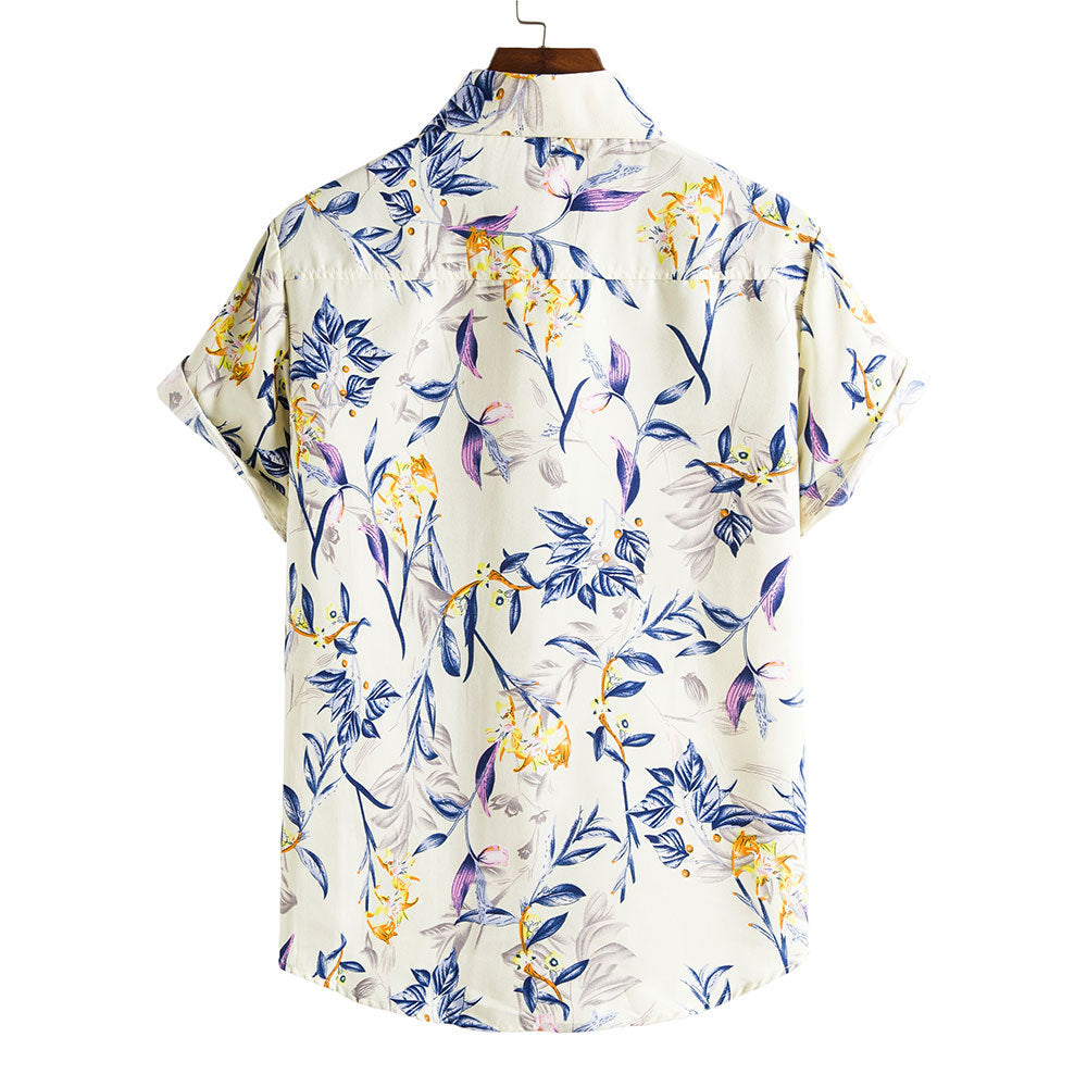 Ethan | Blommig Slim Fit Kortärmad Skjorta Herr för Sommar 3