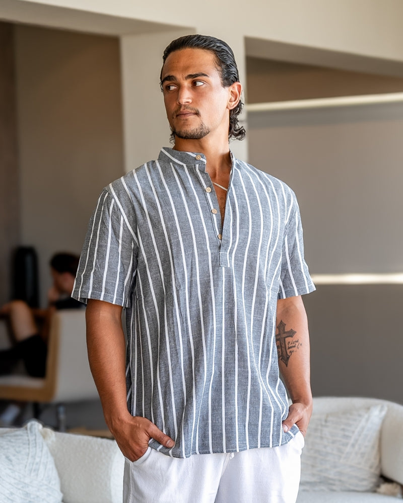 Ethan | Ekologisk Kortärmad Pikétröja med Sjöinspirerad Design 5