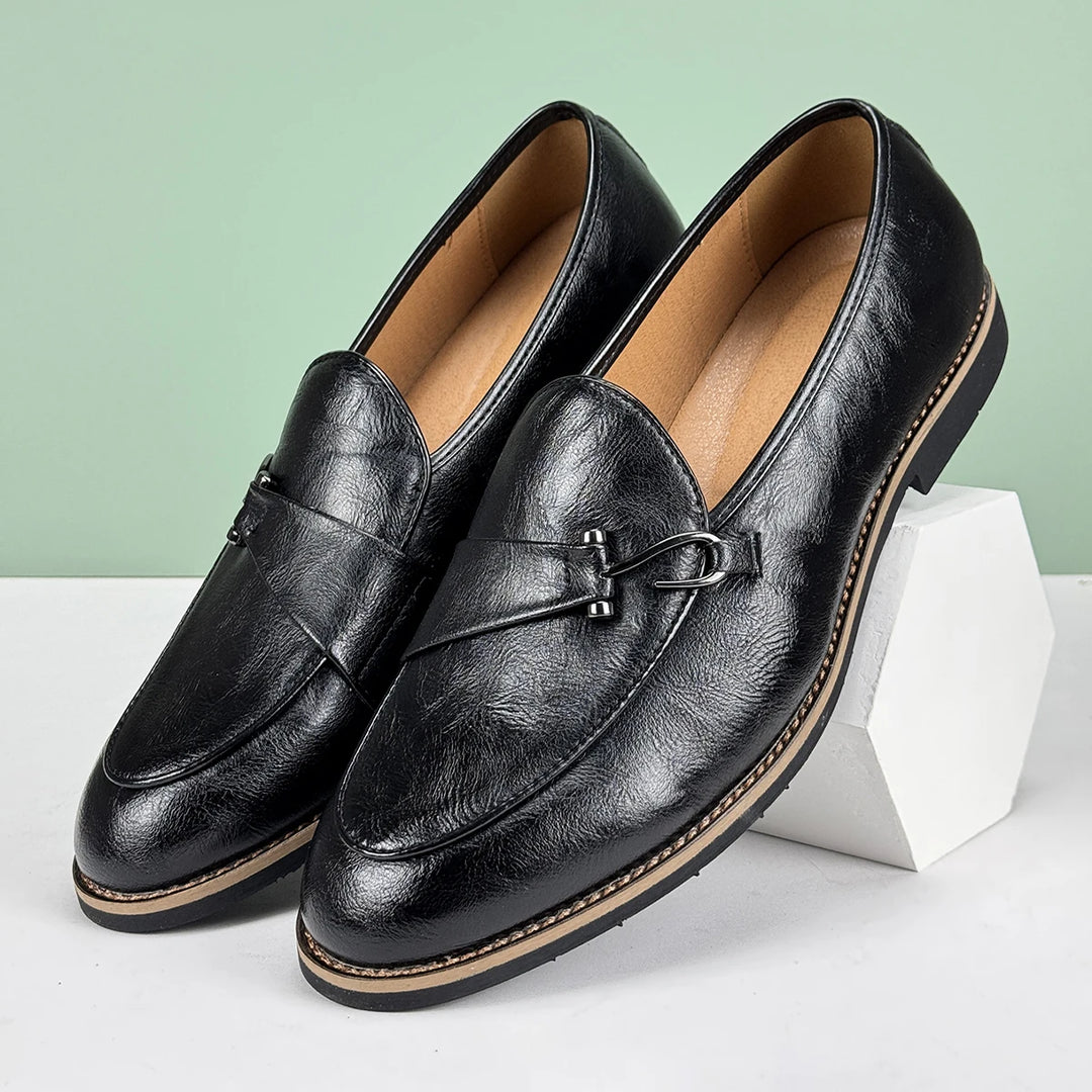 Ethan | Elegant Halkfri Herrloafers med Fishhook Accent 0