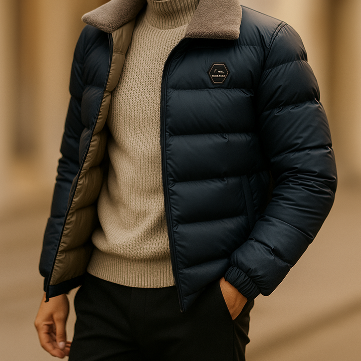 Ethan | Elegant Isolerad Vinterjacka i Matt Svart 4