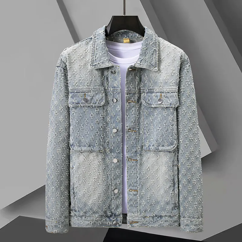 Ethan | Elegant Jacquard Jeansjacka För Herr 0