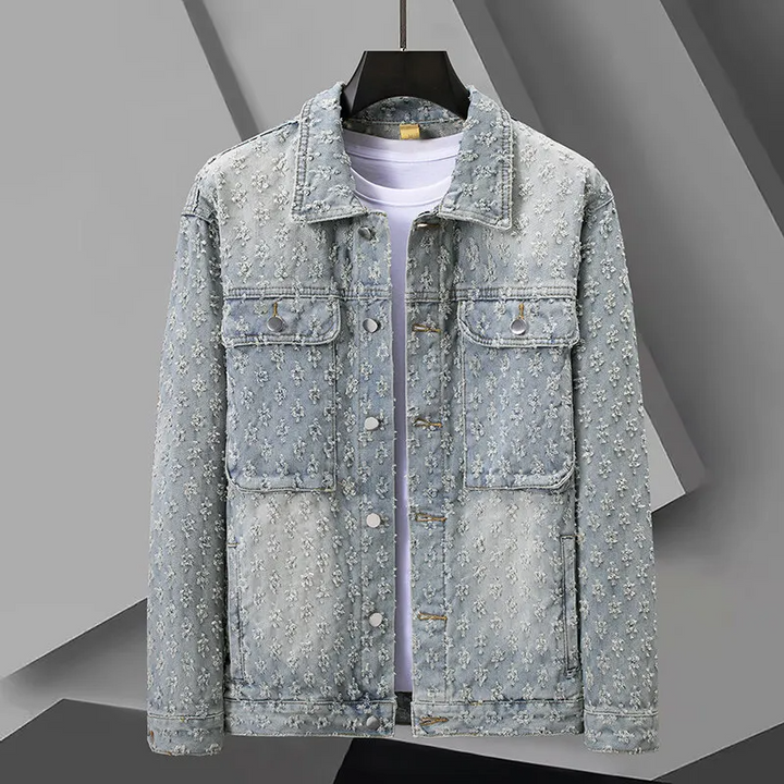 Ethan | Elegant Jacquard Jeansjacka För Herr 0