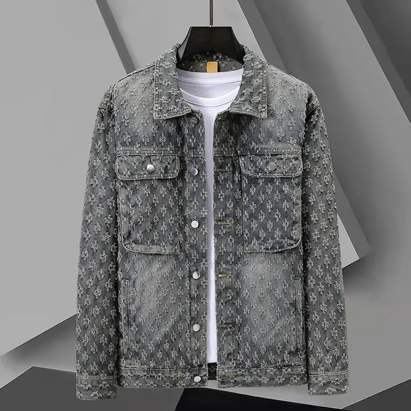 Ethan | Elegant Jacquard Jeansjacka För Herr 1