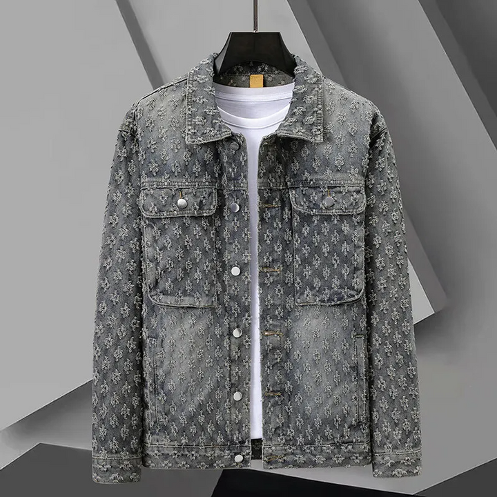Ethan | Elegant Jacquard Jeansjacka För Herr 1