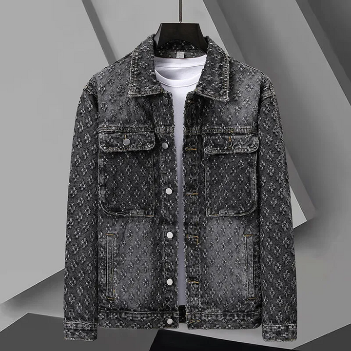 Ethan | Elegant Jacquard Jeansjacka För Herr 2