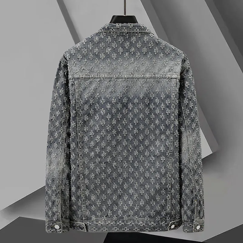Ethan | Elegant Jacquard Jeansjacka För Herr 3