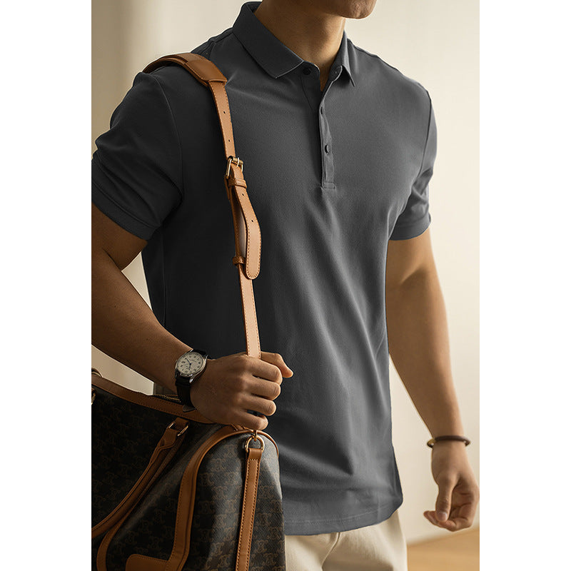 Ethan | Elegant Kortärmad Polo Skjorta i Bomullsblandning 8
