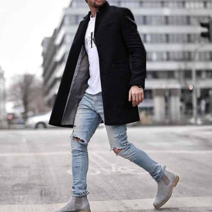 Ethan | Elegant Lång Vinterkappa för Herr 0