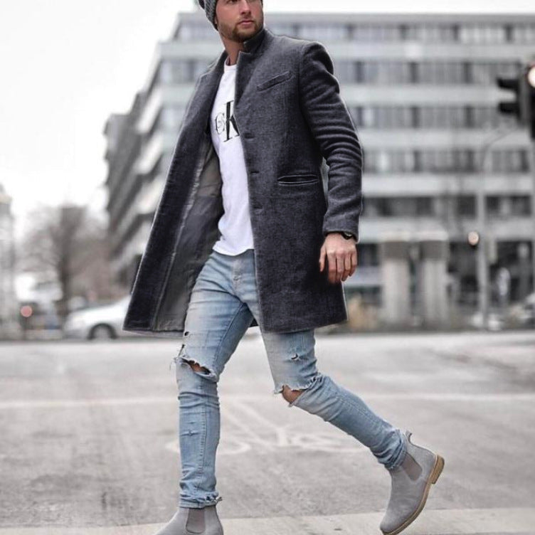 Ethan | Elegant Lång Vinterkappa för Herr 3