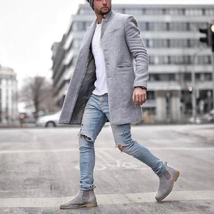 Ethan | Elegant Lång Vinterkappa för Herr 4
