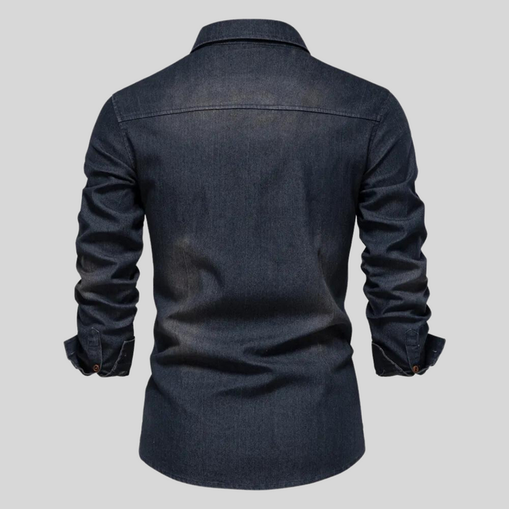 Ethan | Elegant Långärmad Herrskjorta Med Bröstfickor 4