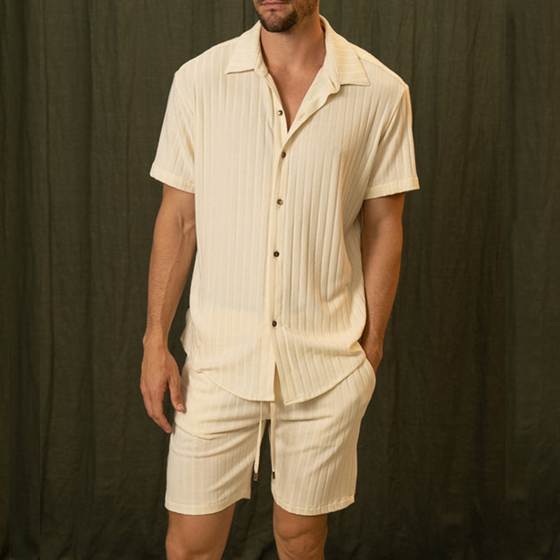 Ethan | Elegant Lätt Vårset med Kortärmad Skjorta och Shorts 0