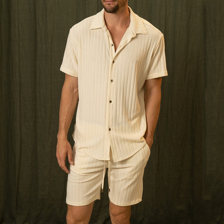 Ethan | Elegant Lätt Vårset med Kortärmad Skjorta och Shorts 0