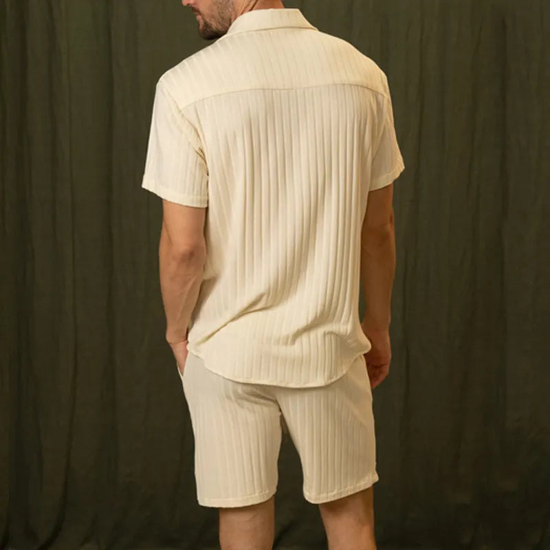 Ethan | Elegant Lätt Vårset med Kortärmad Skjorta och Shorts 2