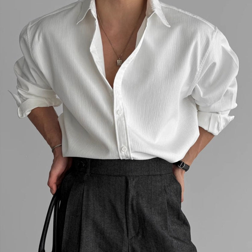 Ethan | Elegant Plisserad Herrskjorta Med Minimalistisk Design 2