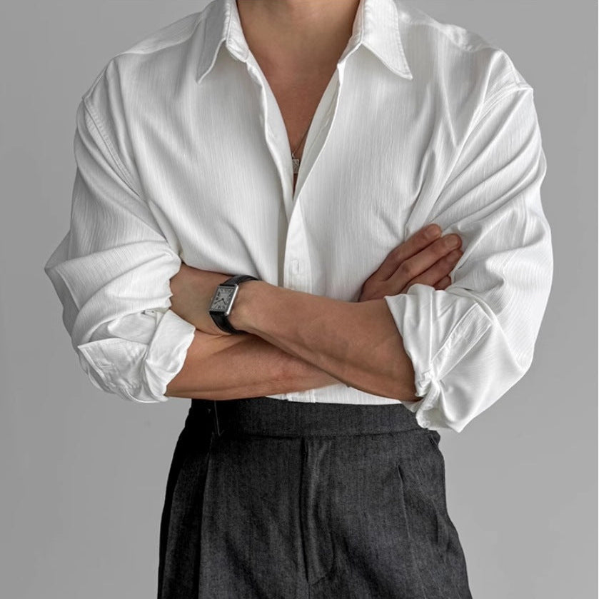 Ethan | Elegant Plisserad Herrskjorta Med Minimalistisk Design 6