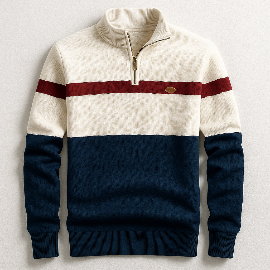 Ethan | Elegant Skräddarsydd Pullover Med Kvartsdragkedja 0
