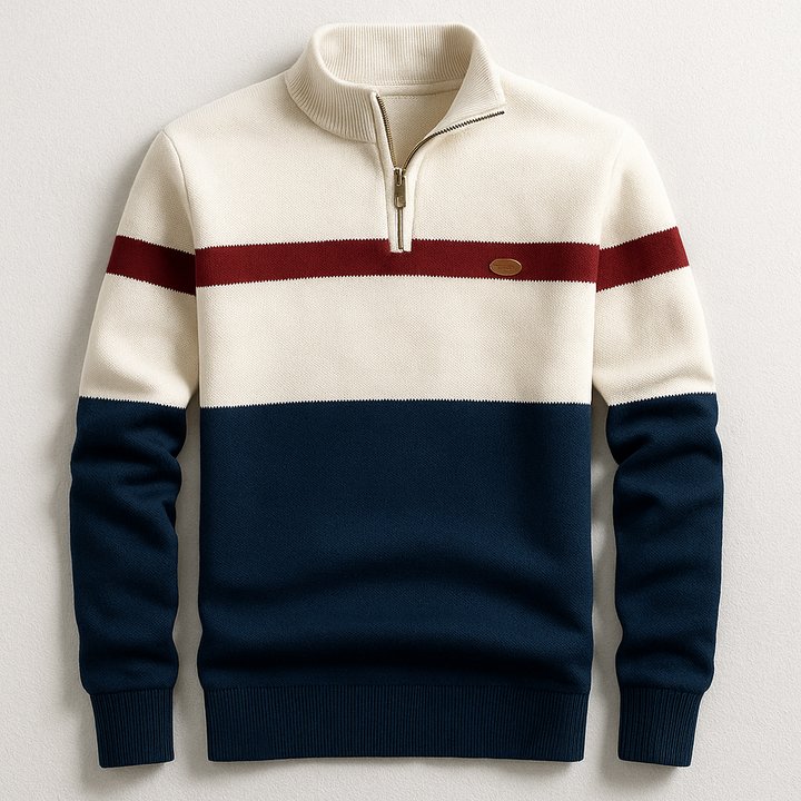 Ethan | Elegant Skräddarsydd Pullover Med Kvartsdragkedja 0